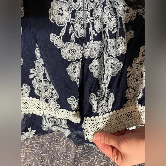 Arissa Embroidered Maxi Skirt in Navy - Picture 12 of 14